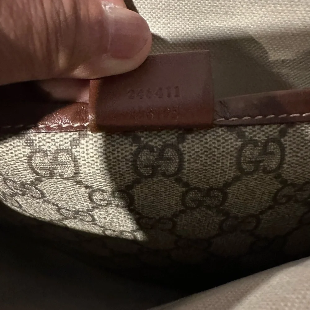 Gucci Beige and Brown Monogram Messenger Bag